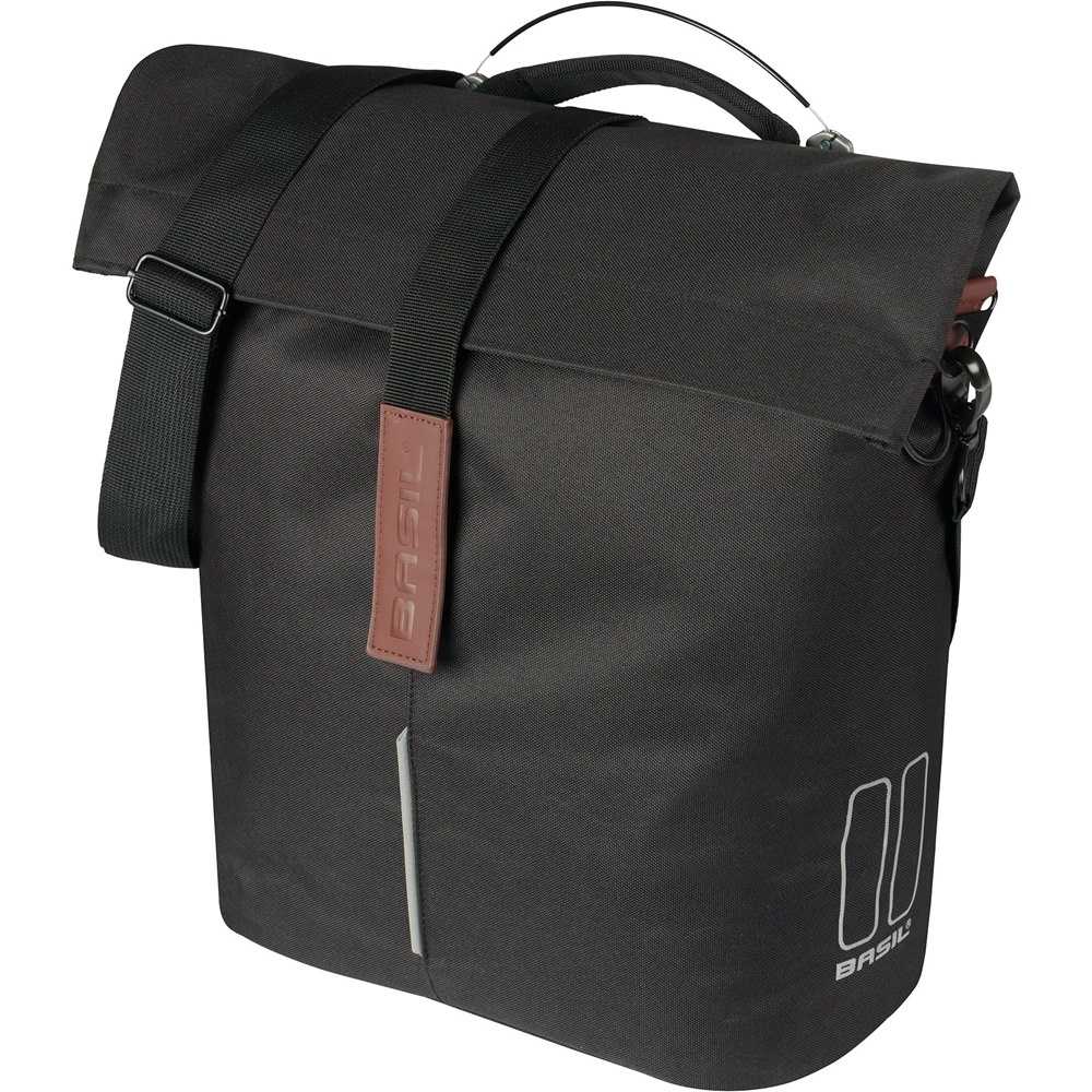 Basil Enkele fietstas Shopper City MIK Studs 16L Zwart