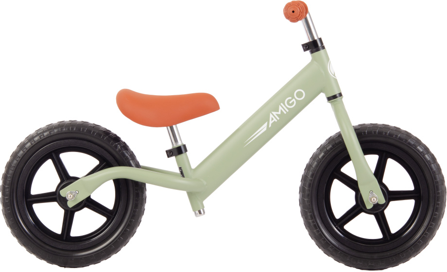 AMIGO Hopper Loopfiets 12 Inch Junior Matgroen