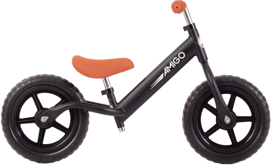 AMIGO Hopper Loopfiets 12 Inch Junior Matzwart
