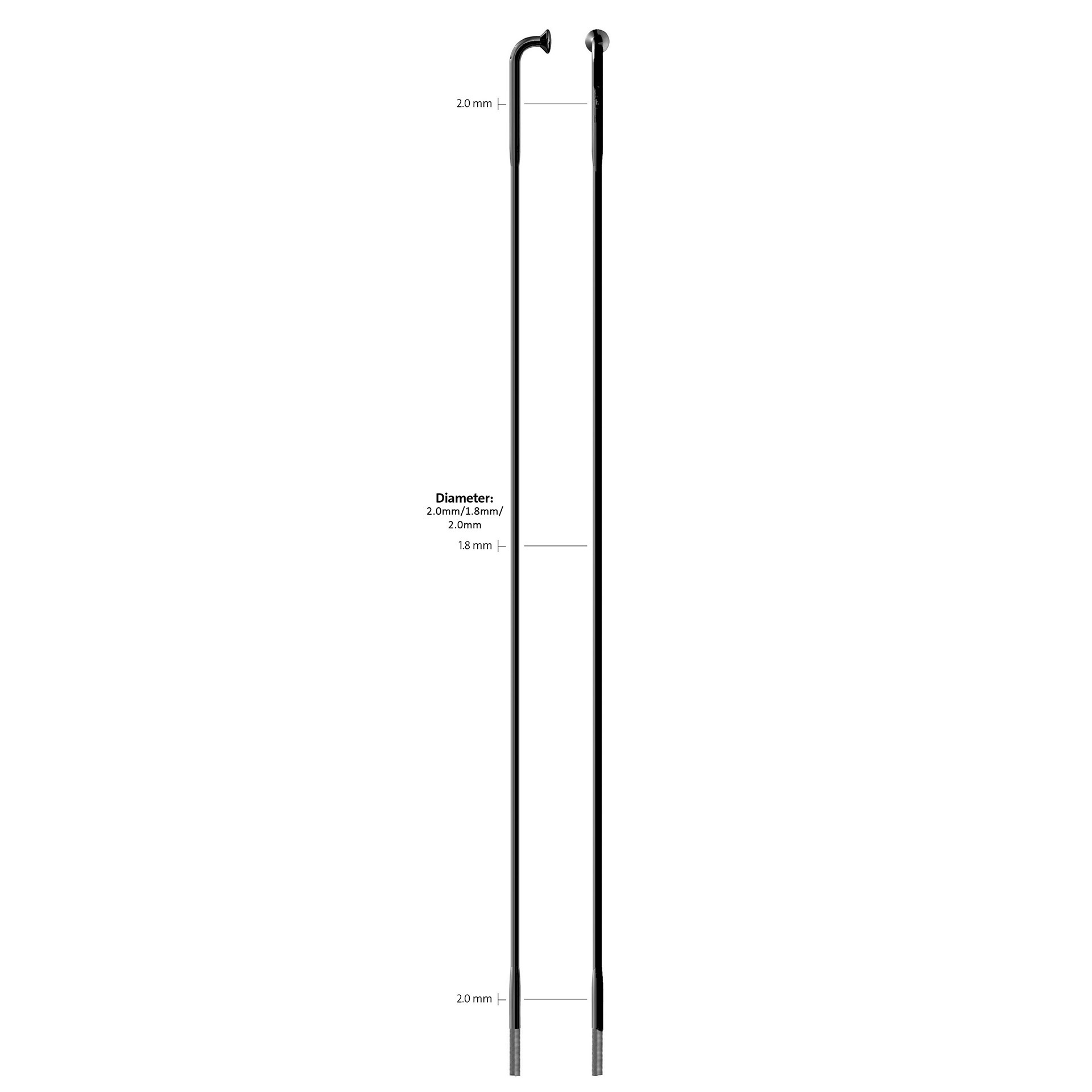 Sapim Spaak 14-276L Race RVS zwart zonder nippel (100st)