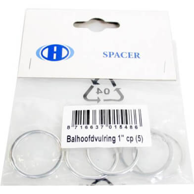 Balhoofdvulring 1 inch / 22.2 mm chroom 5 stuks 6500060