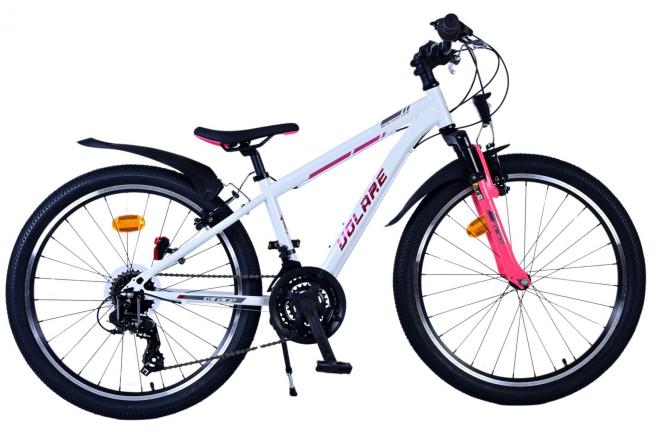Volare XC Race 24 Inch 34 cm Meisjes 21V V Brakes Wit/Roze