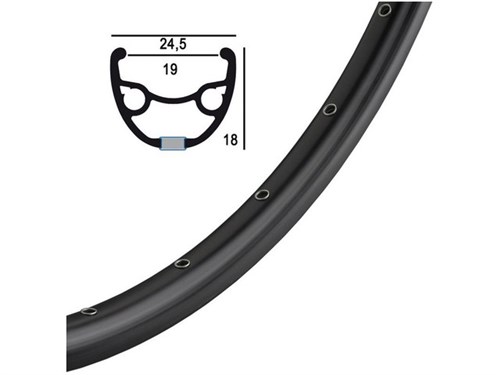 Ryde Velg 28 (622) rival-21 36/14 zwart (ongeslepen)