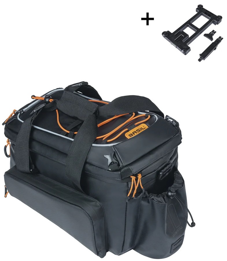 Basil Miles Tarpaulin Trunkbag XL Pro MIK 2.0 9-36L Bagagedragertas Black Orange