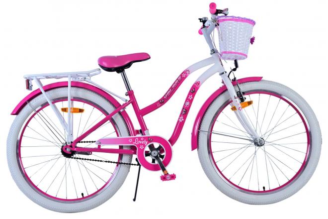 Volare Lovely 24 Inch 33,5 cm Meisjes Terugtraprem Roze/Wit