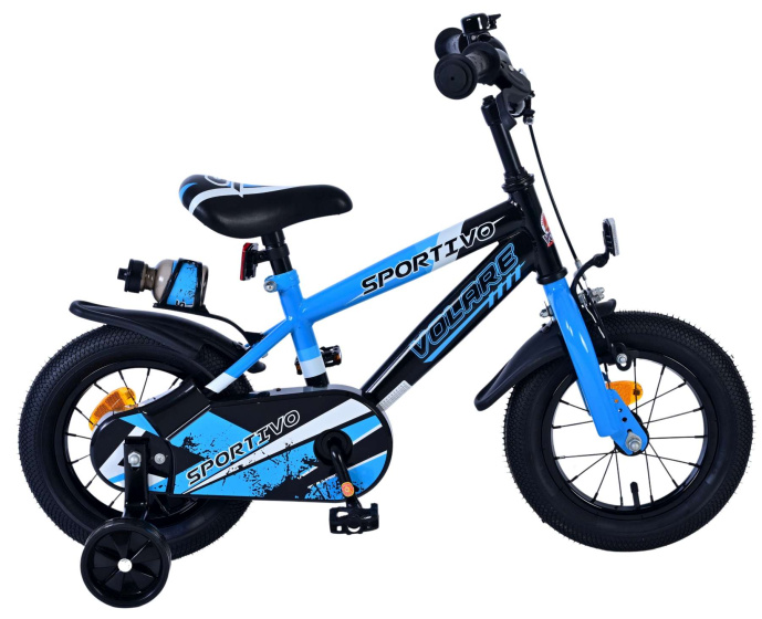 Volare Sportivo 12 Inch 21,5 cm Jongens Terugtraprem Blauw/Zwart