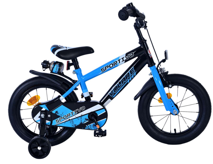 Volare Sportivo 14 Inch 22 cm Jongens Terugtraprem Blauw/Zwart