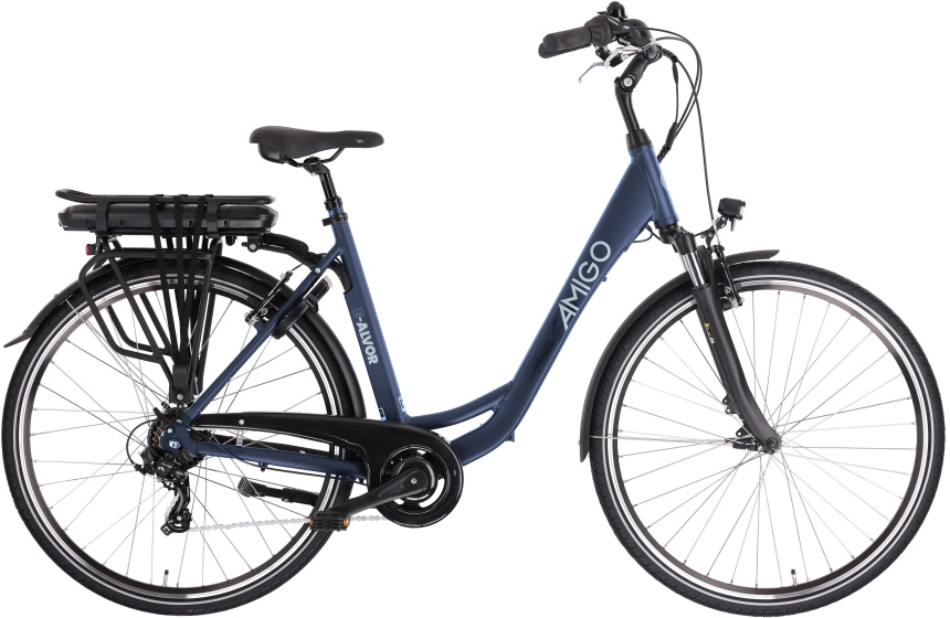 AMIGO E Alvor D2 28 Inch 50 cm Dames 7V V Brakes Matblauw