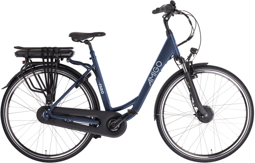 AMIGO E Faro S2 28 Inch 53 cm Dames 7V Rollerbrake Matblauw