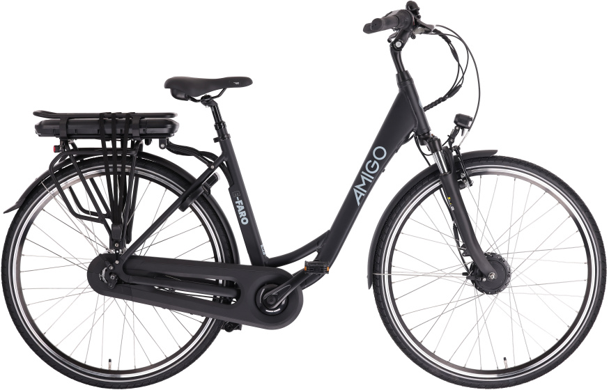 AMIGO E Faro S2 28 Inch 53 cm Dames 7V Rollerbrake Matzwart