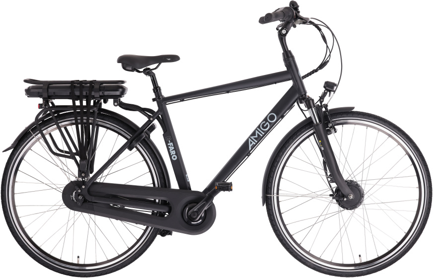 AMIGO E Faro S2 28 Inch 53 cm Heren 7V Rollerbrake Matzwart