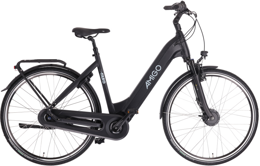 AMIGO E Faro S3 28 Inch 53 cm Dames 7V Rollerbrake Matzwart