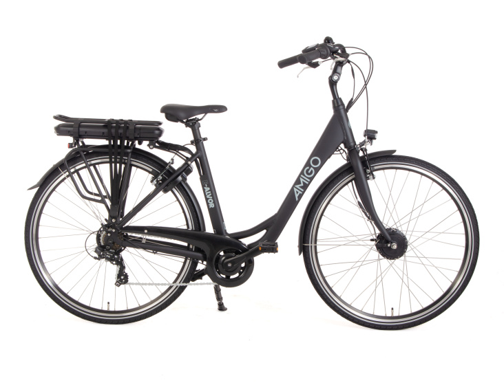 AMIGO E Alvor D1 28 Inch 50 cm Dames 7V V Brakes Matzwart