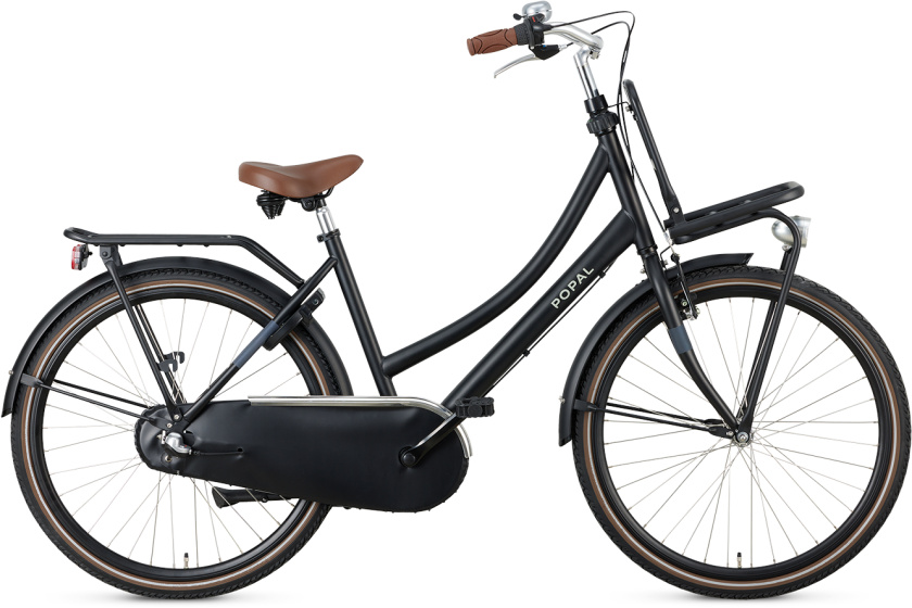 Popal Daily Dutch Basic+ 26 Inch 45,5 cm Meisjes 3V Terugtraprem Matzwart