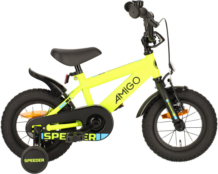 AMIGO Speeder 12 Inch Jongens Terugtraprem Geel/Zwart