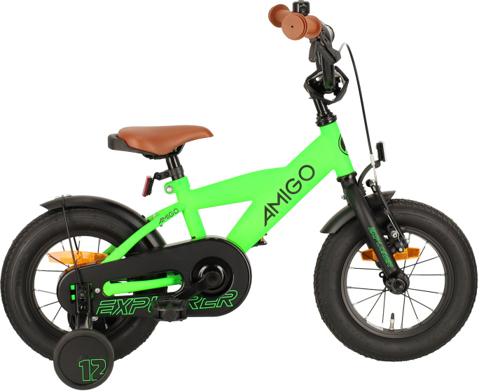 AMIGO Explorer 12 Inch Jongens Terugtraprem Groen/Zwart