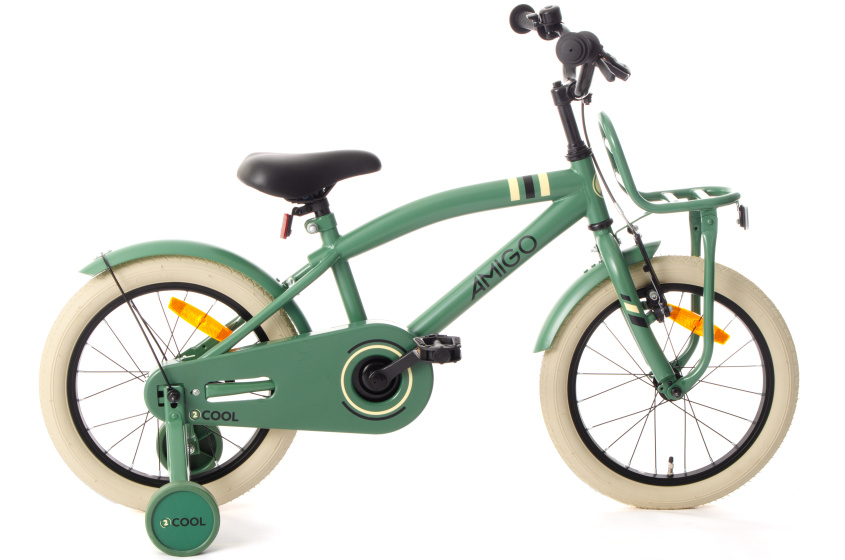 AMIGO 2Cool 16 Inch Jongens Terugtraprem Groen