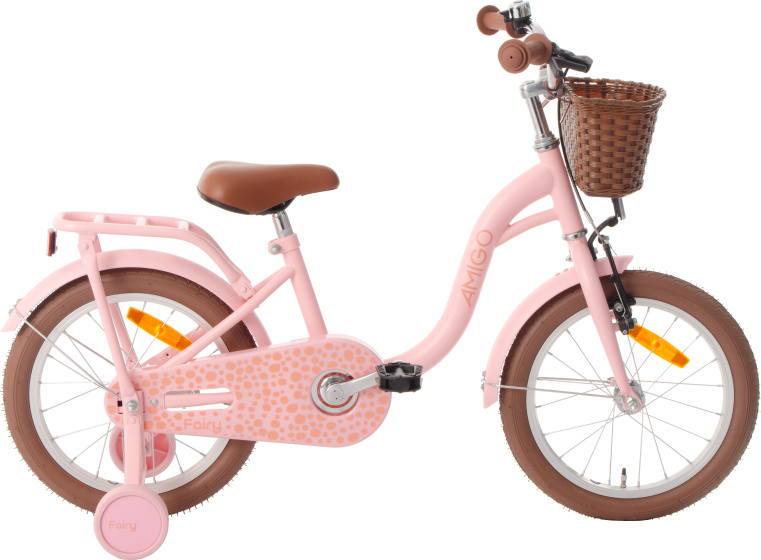 AMIGO Fairy 16 Inch Meisjes Terugtraprem Zalmroze
