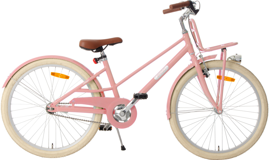 AMIGO Urban Aluminium Frame 24 Inch Meisjes Terugtraprem Zalmroze