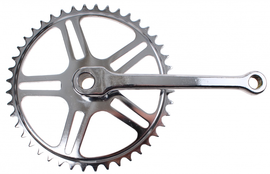 Bhogal crankstel set met spiegat 44T 170 mm zilver