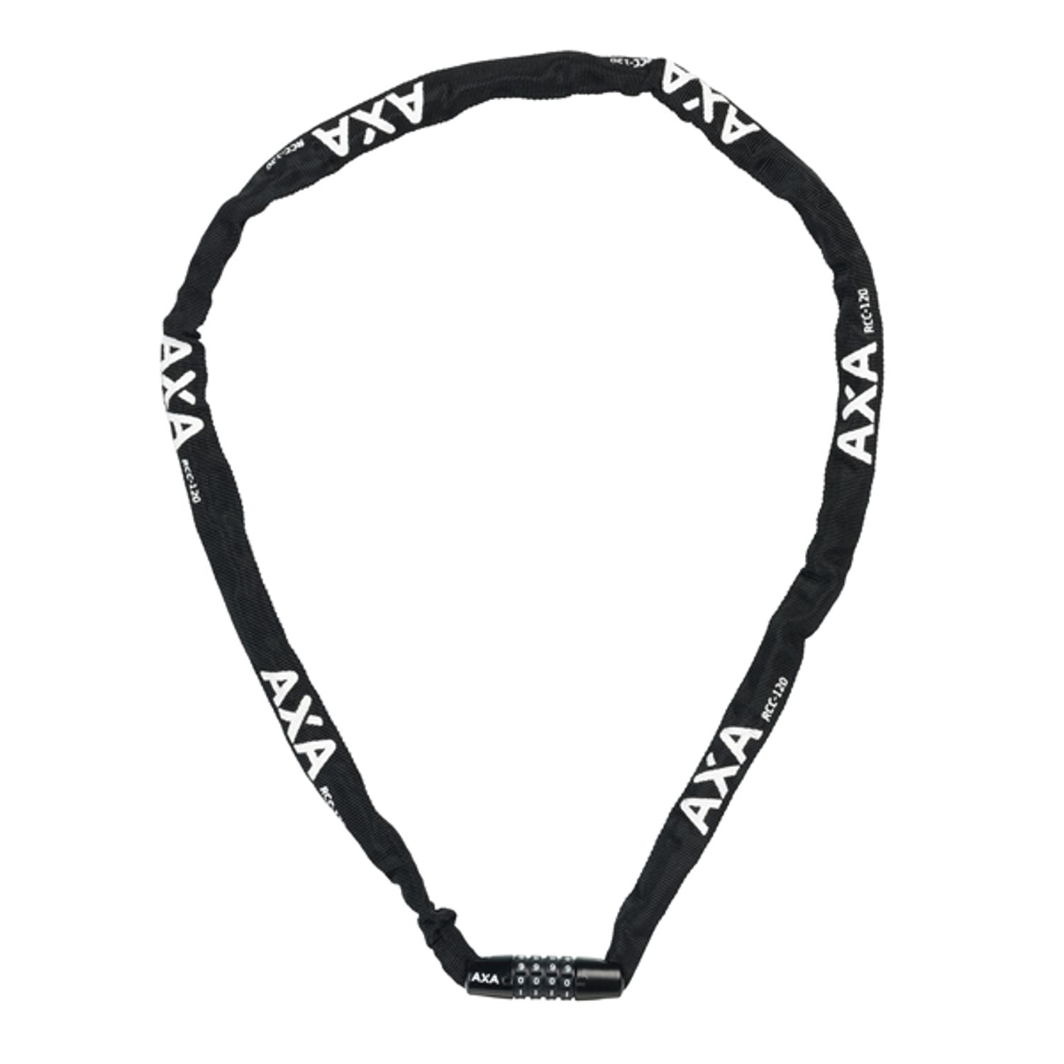 Axa Kettingslot Rigid 120cm Ø3,5mm Met Code, Zwart