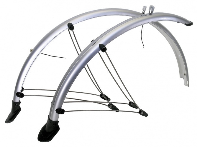 M-Wave M Wave Spatbord Set 60mm Kunststof 28 Inch Zilver