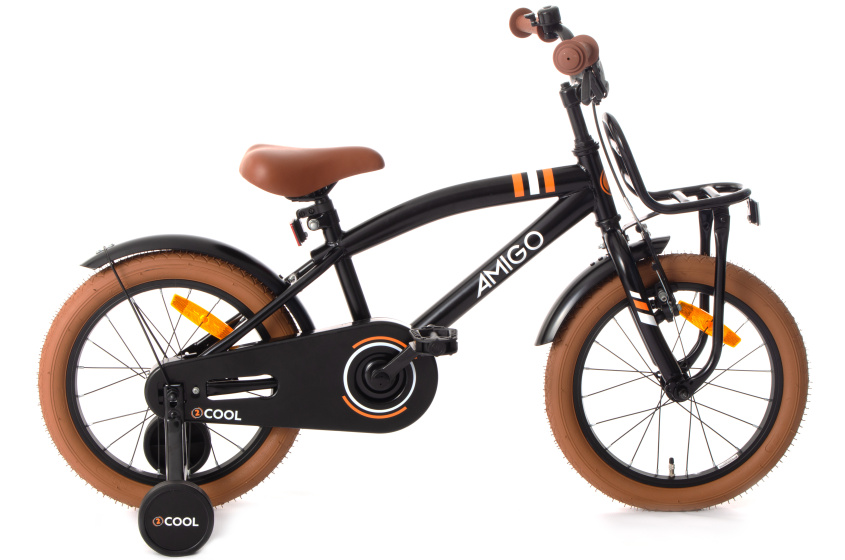 AMIGO 2Cool 16 Inch Jongens Terugtraprem Zwart