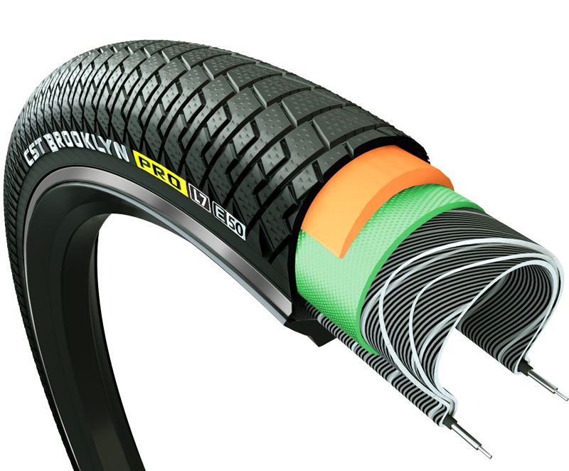 Cst Buitenband brooklyn pro cargo 26 x 2.15 / 55-559 - zwart met reflectie