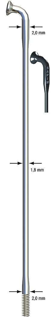 SAPIM spoke racesst 2x1,8x248mm db sil.