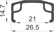 Rodi Voorwiel 28 / 622*21 parallex - zilver