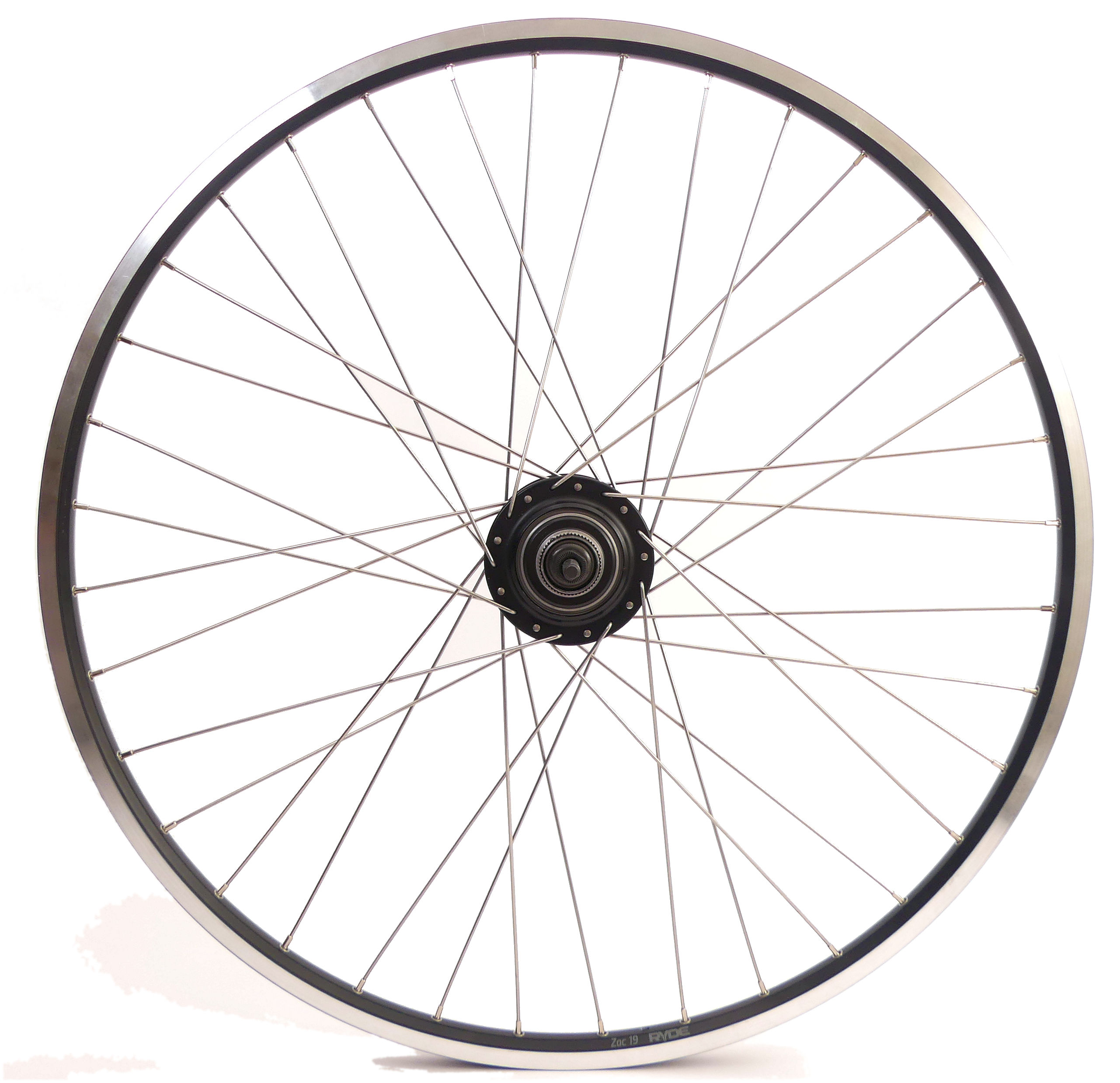 Shimano Achterwiel 28 inch nexus 8 naaf (zwart) - zac19 velg (zwart) met rvs spaken - voor schijfrem