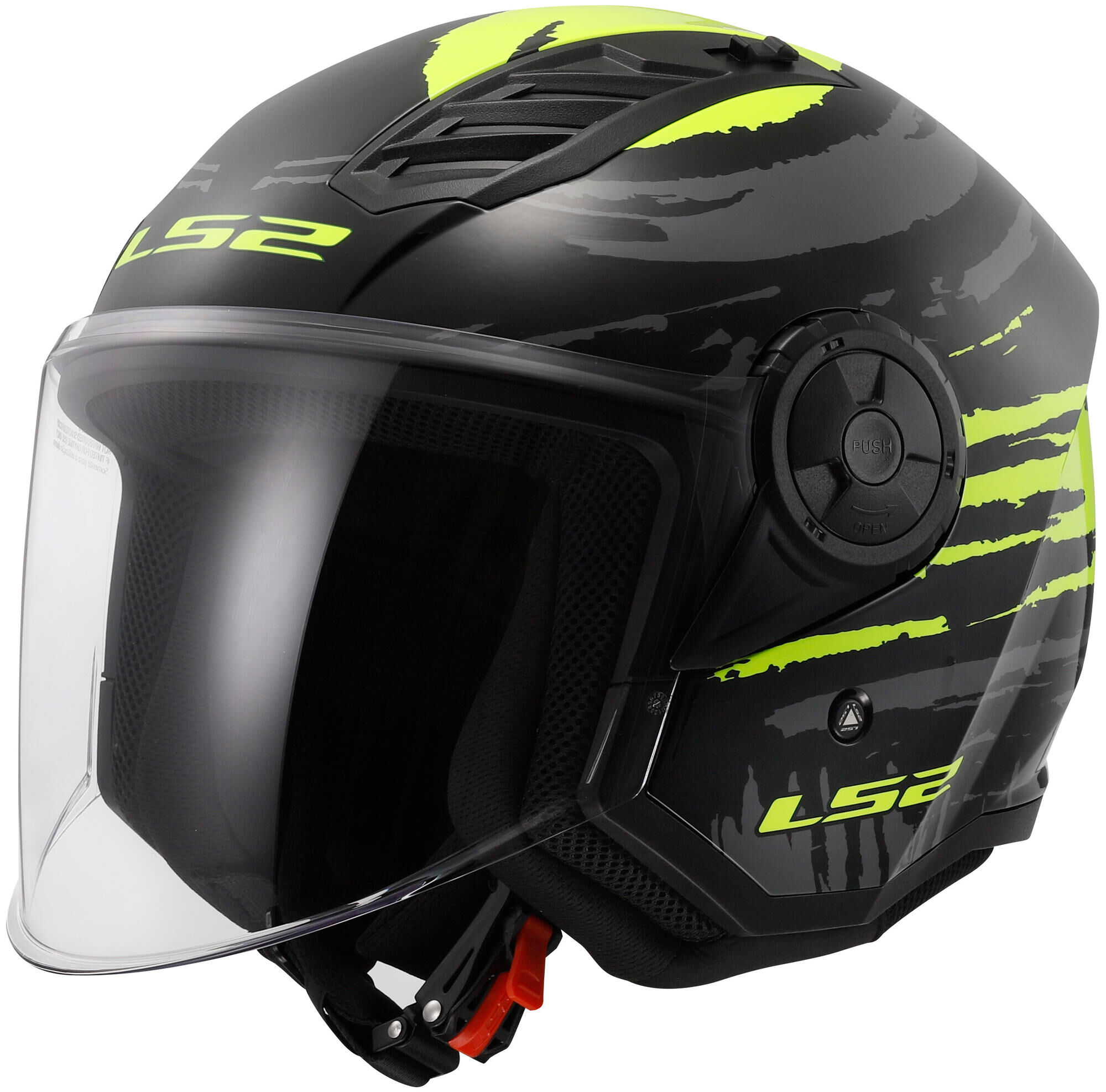 LS2 jethelm of616 airflow ii brush helmet of616 airfl.ii brush m black/yellow