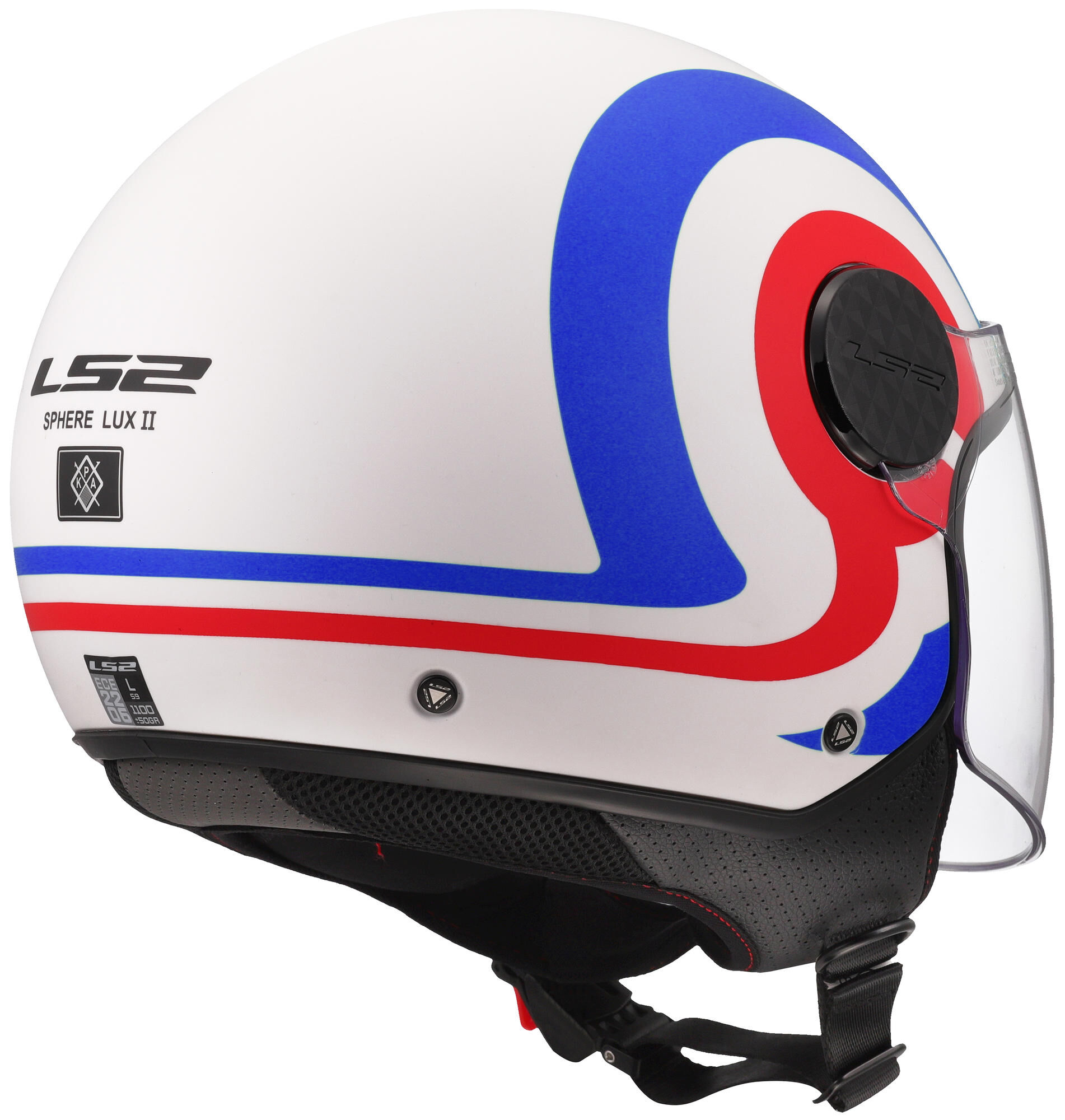 LS2 of558 sphere lux ii urby jethelm helmet of558 sph. lux ii urby wh/blue/red l
