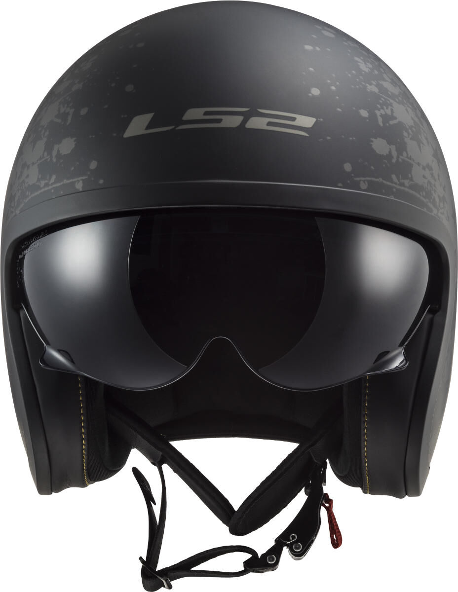 LS2 jet helm of599 ii spitfire flag helmet of599 spitf.ii flag l bl./titanium