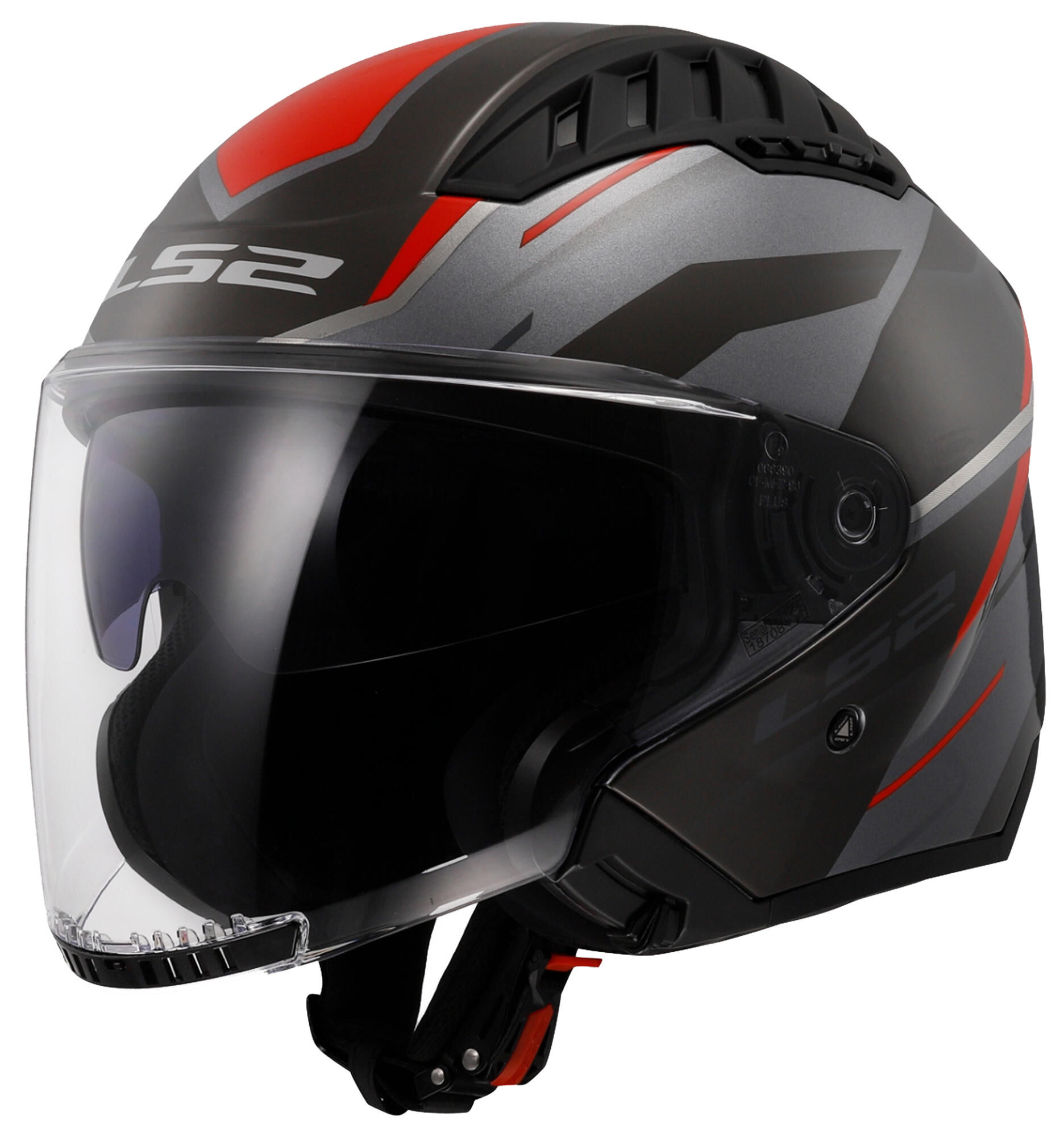 LS2 of600 copter ii urbane jethelm helmet of600 copt. ii diston l bl/grey/red