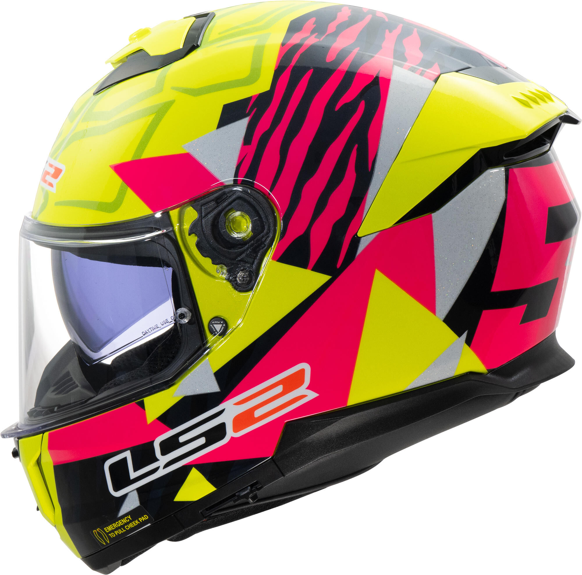 LS2 integraalhelm ff808 stream ii tiger. helmet ff808 stream ii tiger l yel./pink