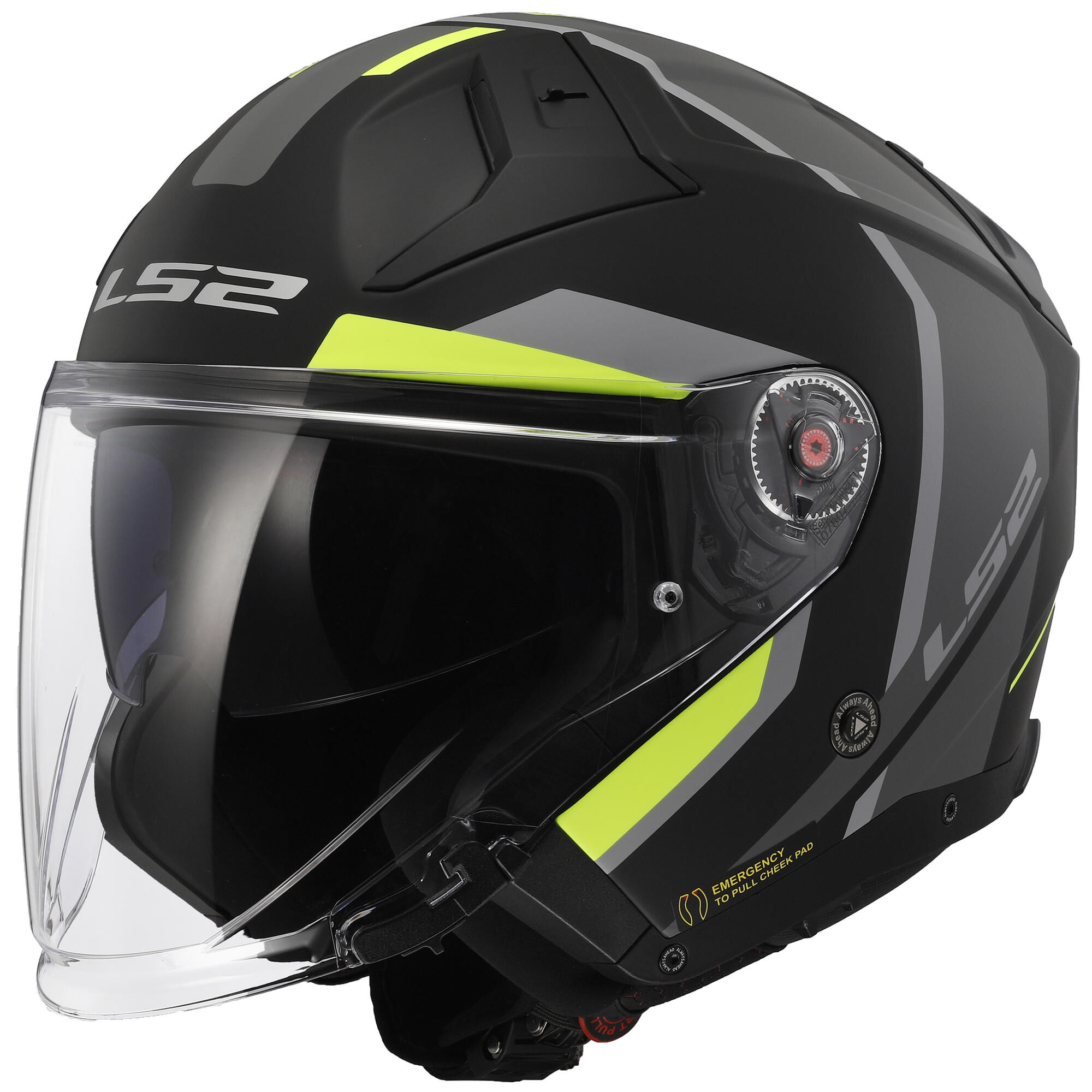 LS2 of603 infinity ii focus jethelm helmet of603 infi. ii foc. l black/yel./grey