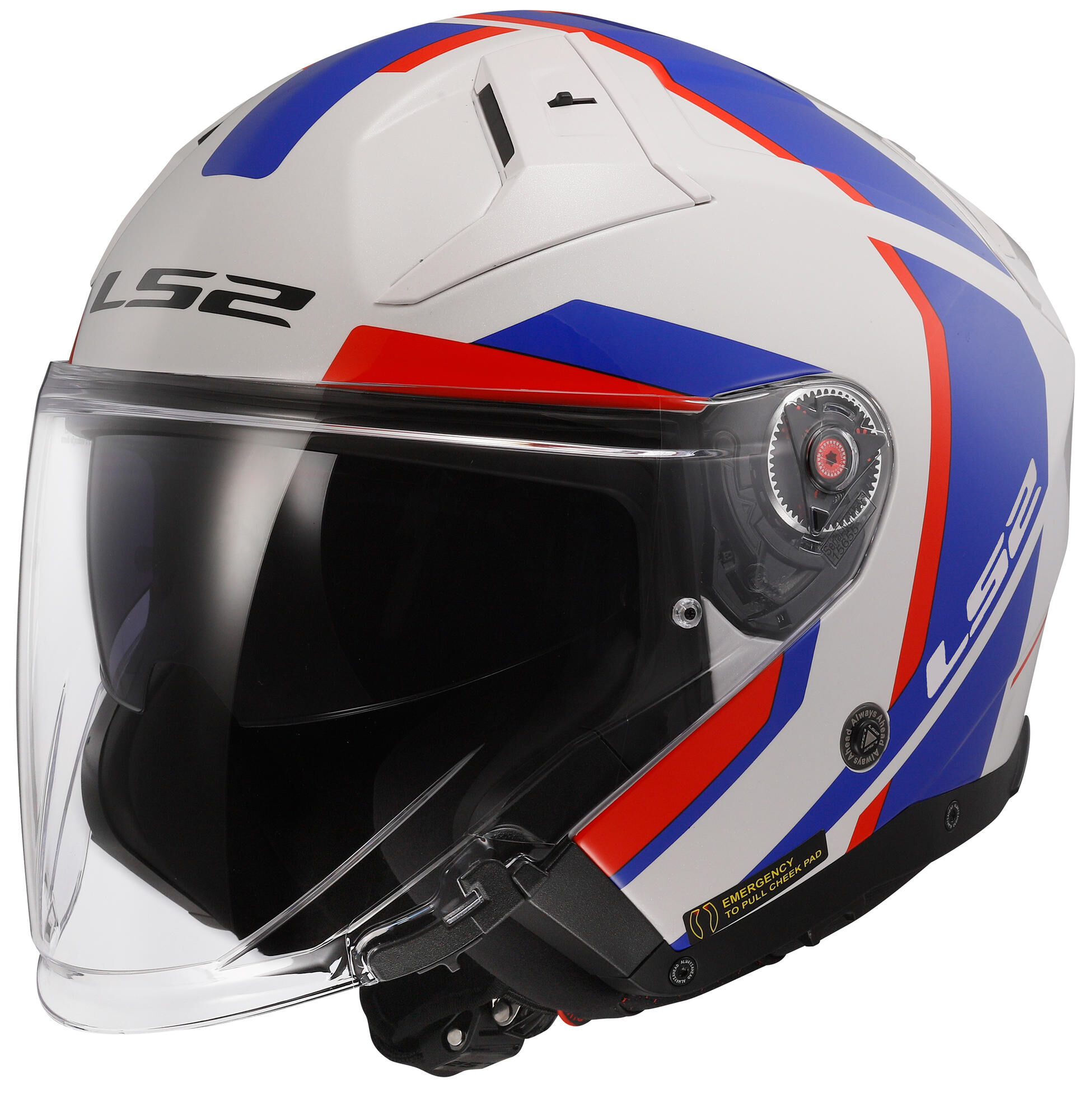 LS2 of603 infinity ii focus jethelm helmet of603 infi. ii foc. l white/blue/red