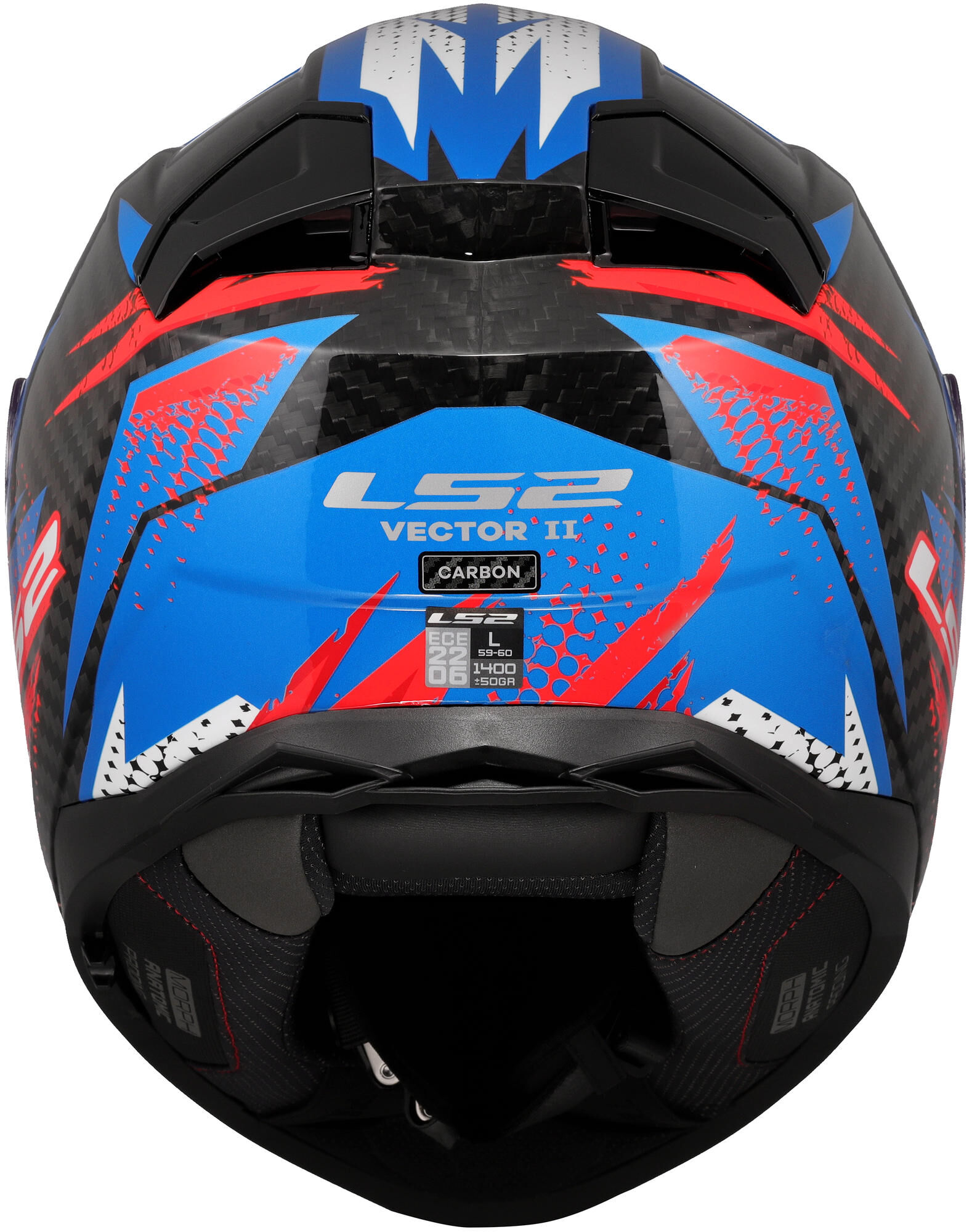 LS2 integraalhelm ff811 vector ii carbon tantic. helmet ff811 vector ii tantic 3xl blue/red