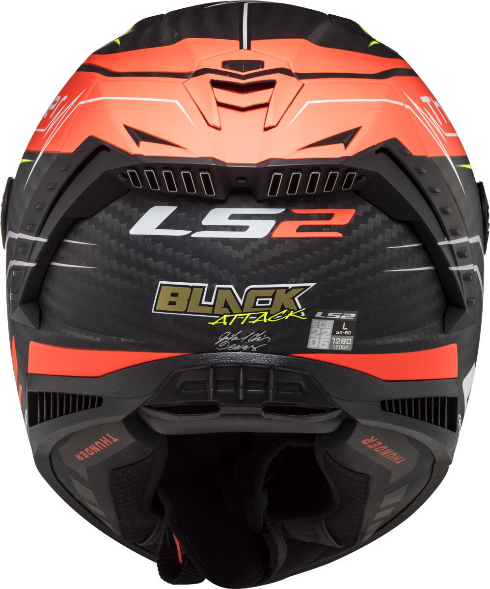 LS2 integraalhelm „ff805 thunder carbon black attack” helmet ff805 th.ca.bl att. xs bl./red/yel.
