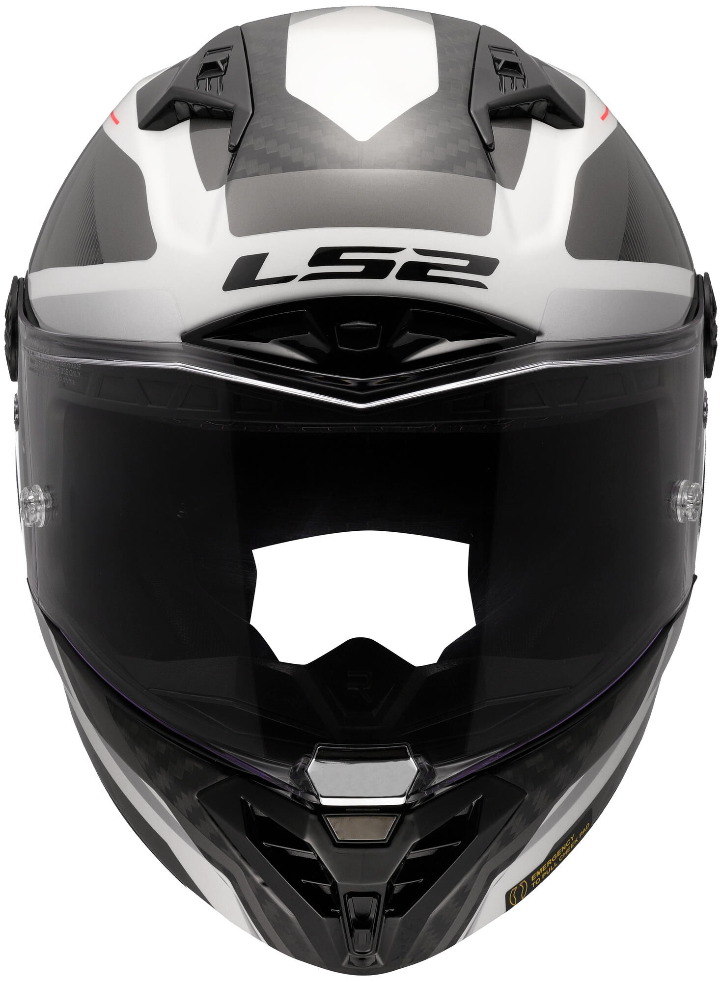 LS2 integraalhelm ff805 thunder carbon gp diamond helmet ff805 thunder gp raute l white/grey