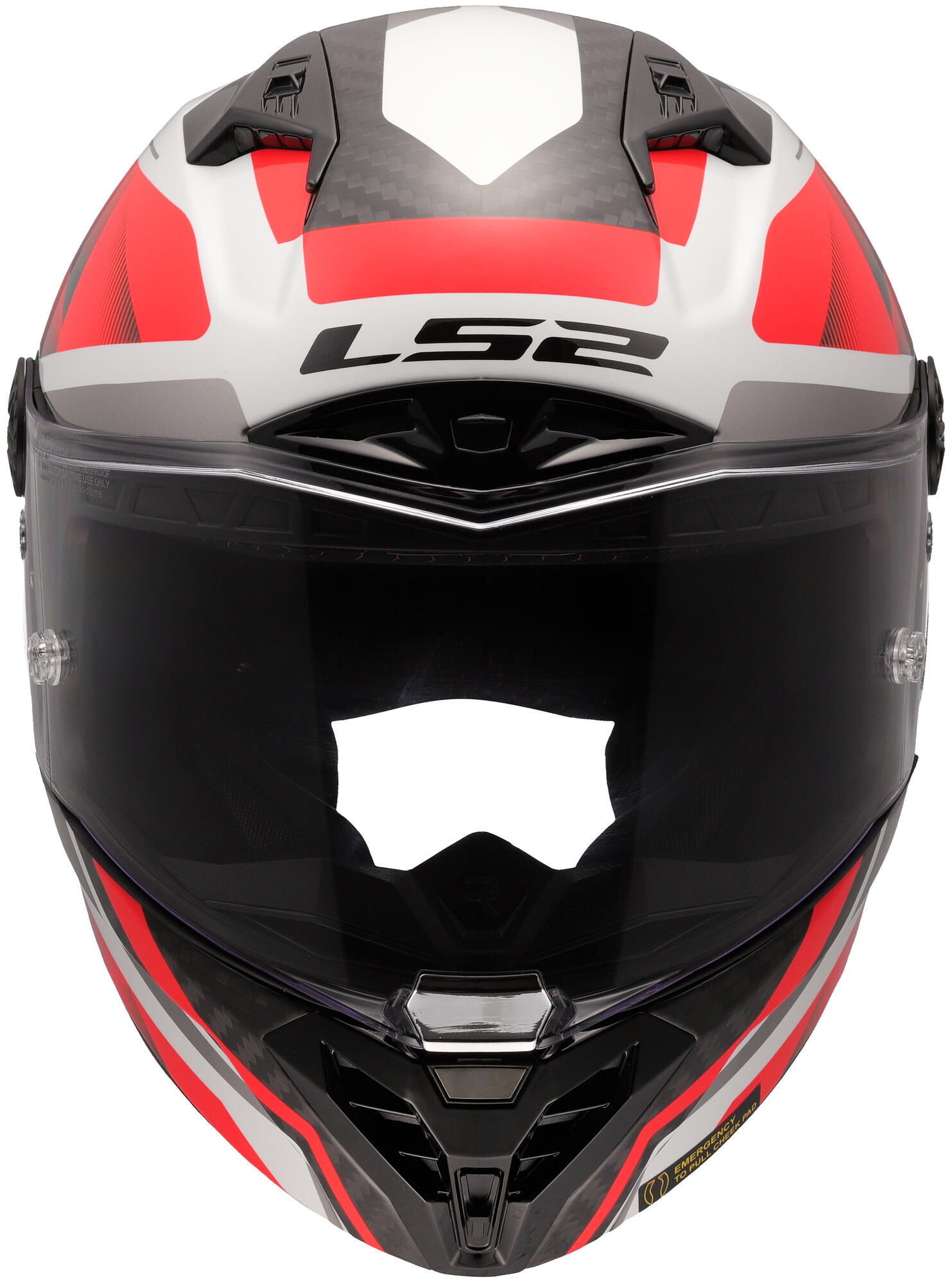 LS2 integraalhelm ff805 thunder carbon gp diamond helmet ff805 thunder gp raute l white/red