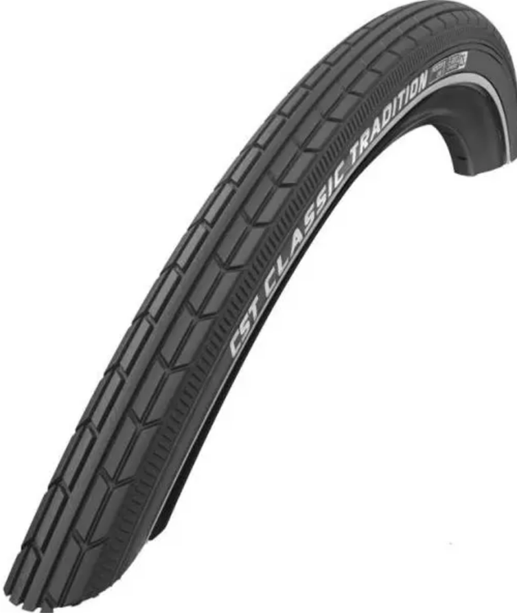 Cst Buitenband classic tradition 26 x 1 3/8'' / 37-590 - zwart met witte lijn