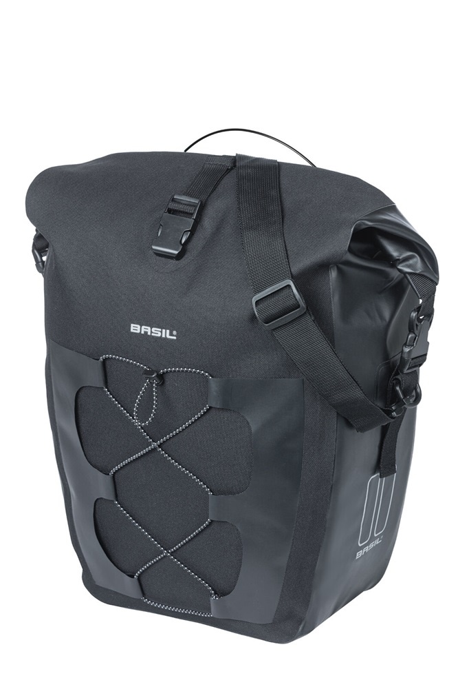 Basil Enkele Fietstas Navigator Waterproof L MIK Hooks 22L Zwart