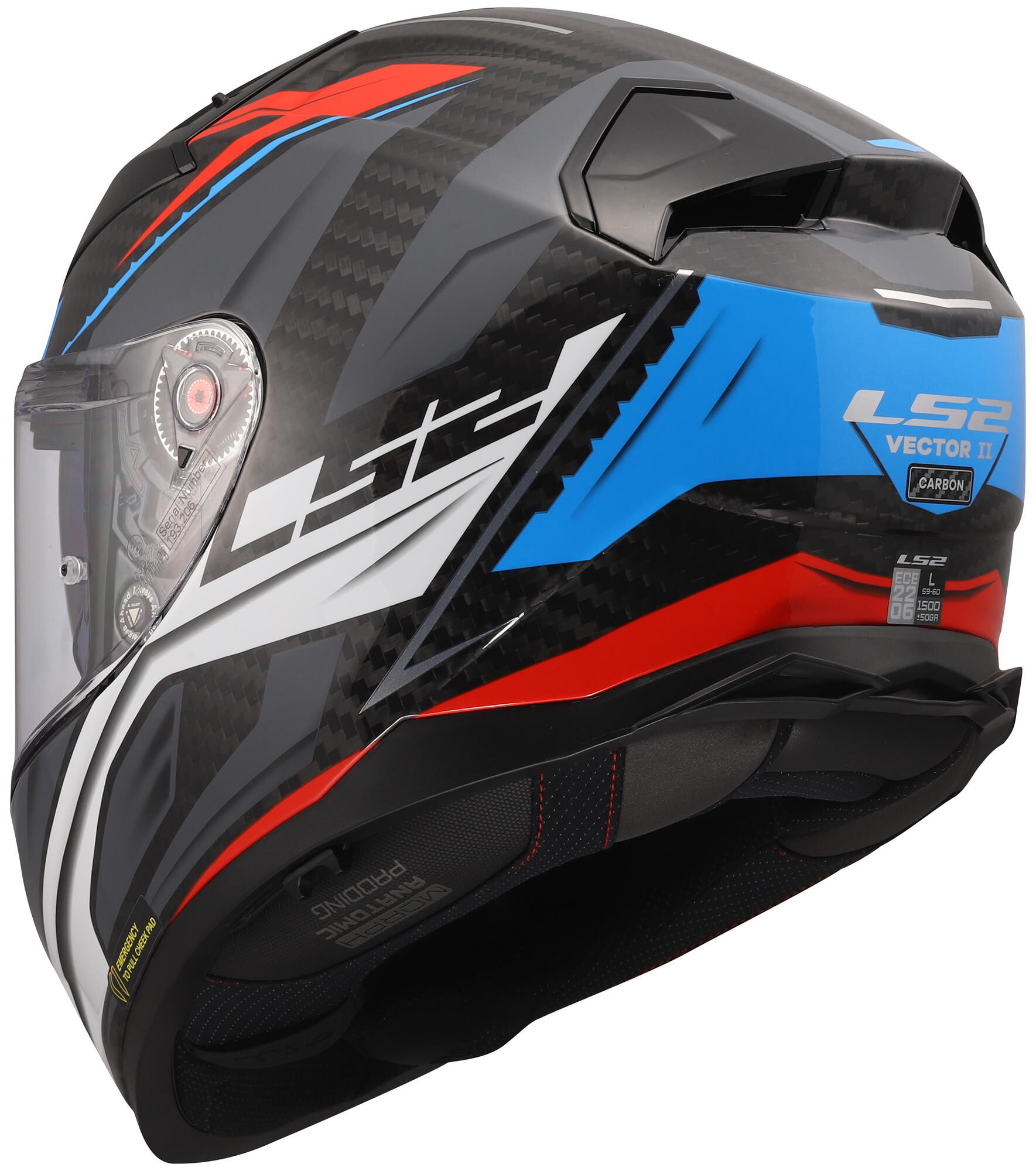 LS2 integraalhelm ff811 vector ii carbon savage. helmet ff811 vector i c savage white/bl/red 3xl