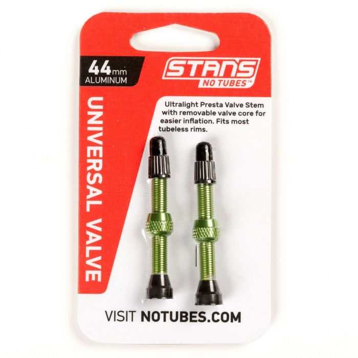 STANS Stan's valve stem aluminium (pair) - universal, presta - green - 44mm