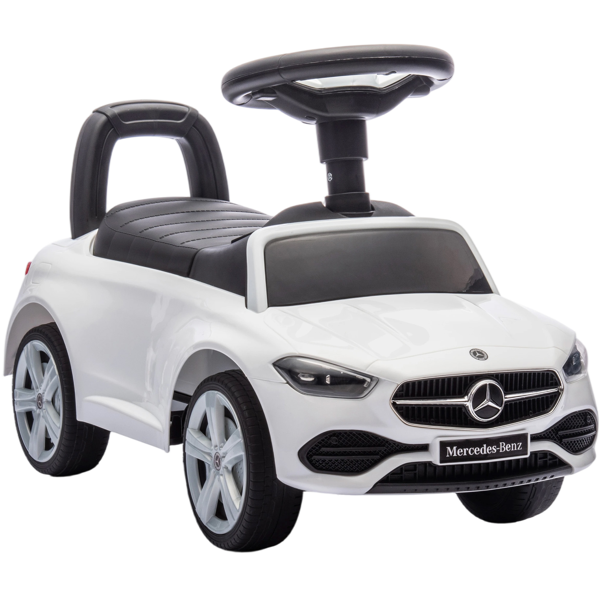AIYAPLAY kinderauto met Mercedes Benz licentie, met toeter en opbergruimte, 65x28x39 cm, Wit