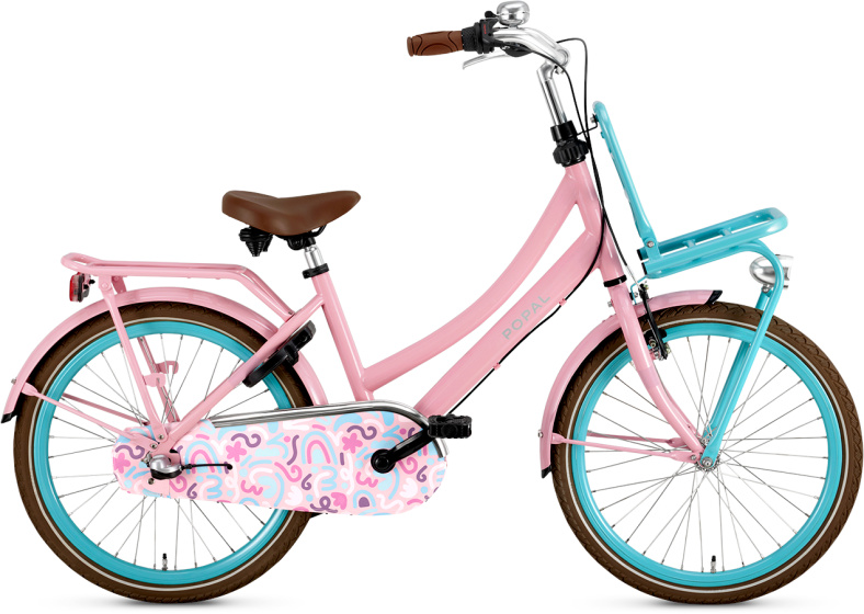 Popal Daily Dutch Basic+ 22 Inch 35 cm Meisjes 3V Terugtraprem Roze/Turquoise