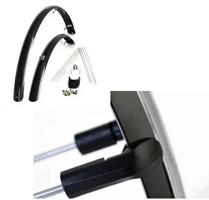 Eurofender Stel spatborden 28 inch 46 pvc zwart