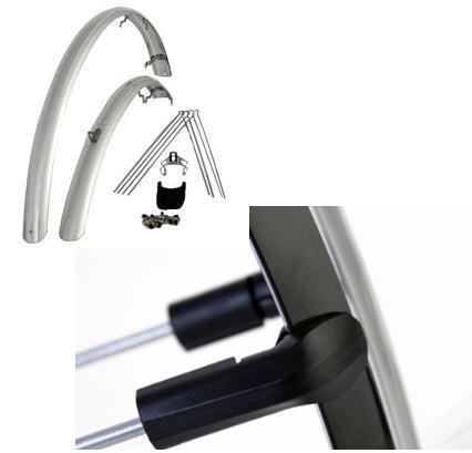 Eurofender Spatbordenset rapido 28 inch 46 mm kunststof zilver